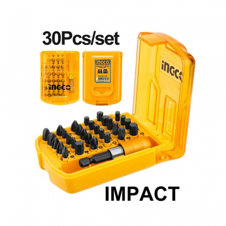 Seturi si accesorii pentru gaurit, insurubat si amestecat - Set biti de impact, 30 buc - INGCO AKSD68303