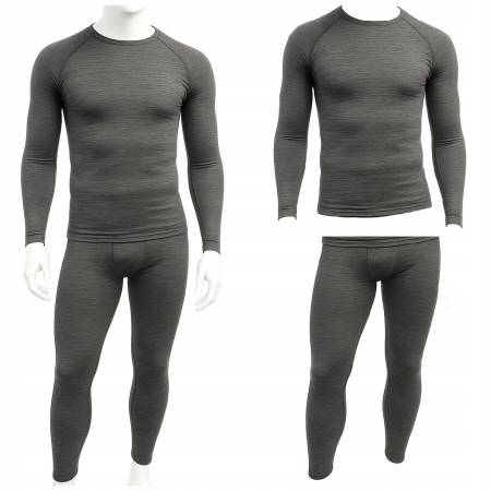 Set lenjerie termica barbati, gri, bluza cu maneca lunga si pantaloni, confort termic [1]