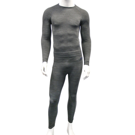 Set lenjerie termica barbati, gri, bluza cu maneca lunga si pantaloni, confort termic [9]