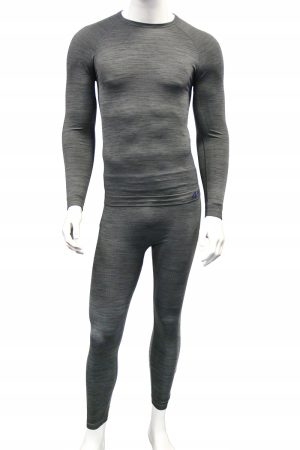 Set lenjerie termica barbati, gri, bluza cu maneca lunga si pantaloni, confort termic [8]