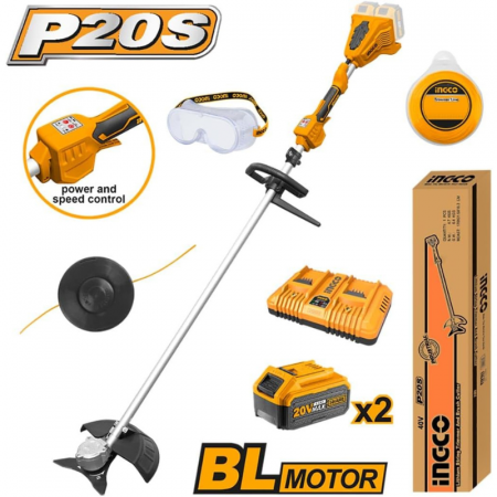Casa si gradina - Motocoasa electrica, 40V cu 2 Acumulatori 4Ah, brushless