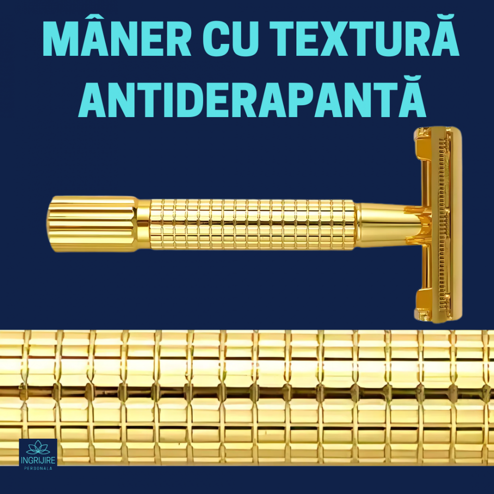 Aparat de ras clasic butterfly, Safety Razor, Gold [4]