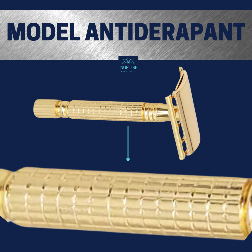 Aparat de ras clasic Safety Razor, F22, Gold [4]