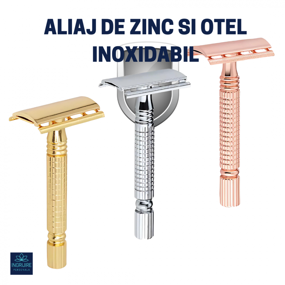 Aparat de ras clasic Safety Razor, F22, Gold [3]
