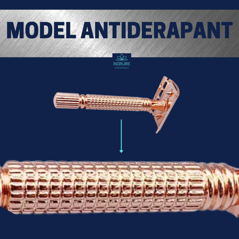 Aparat de ras clasic Safety Razor, F22, Rose Gold [4]