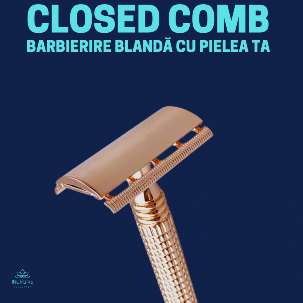 Aparat de ras clasic Safety Razor, F22, Rose Gold [2]