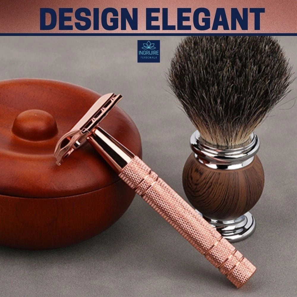 Aparat de ras clasic, safety razor, rose gold [10]