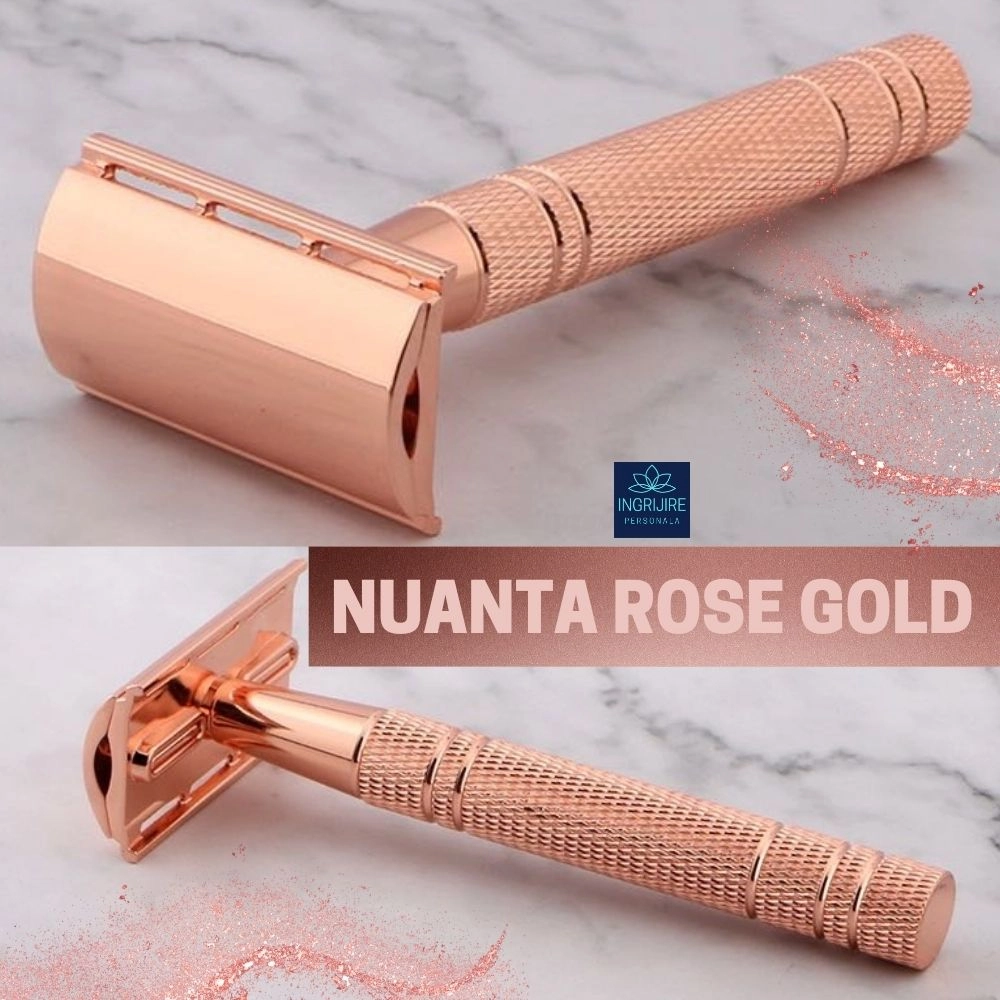 Aparat de ras clasic, safety razor, rose gold [3]