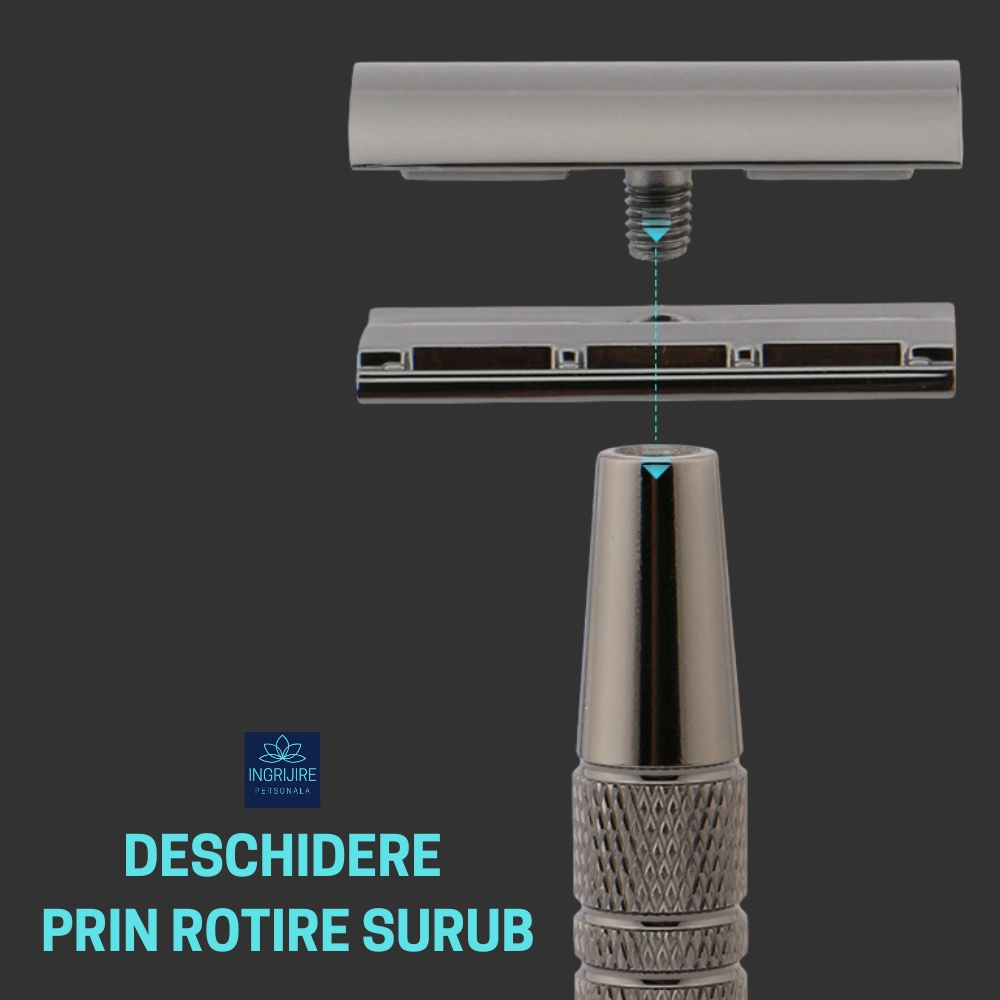 Aparat de ras clasic, safety razor, street grey [6]