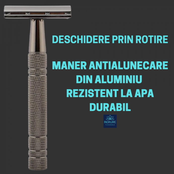 Aparat de ras clasic, safety razor, street grey [3]