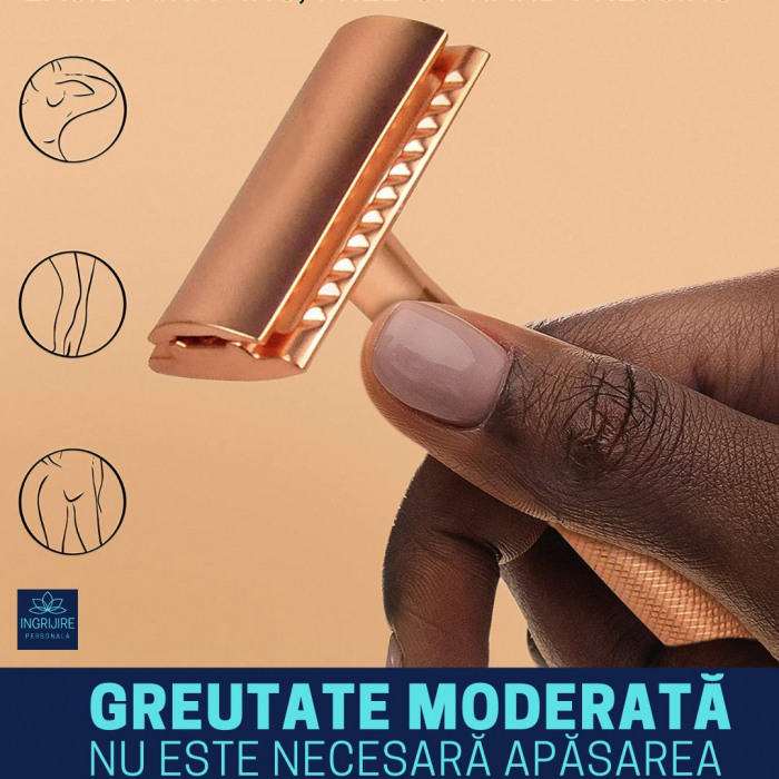 Aparat de ras safety razor Haward Luxury, rose gold [13]