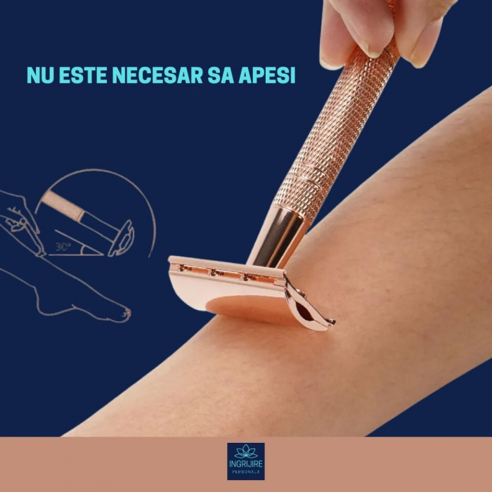 Aparat de ras clasic, safety razor, rose gold [16]