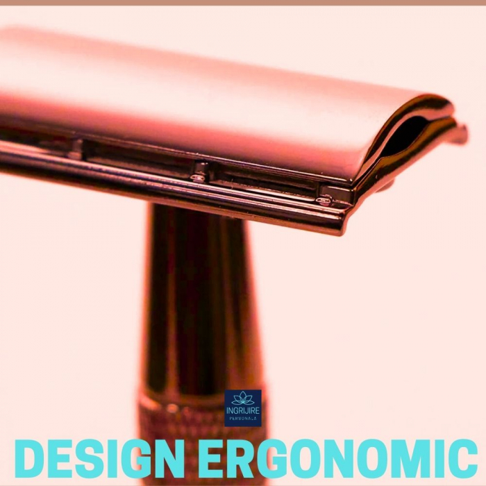Aparat de ras clasic, safety razor, rose gold [4]