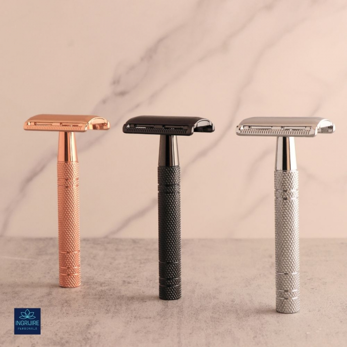 Aparat de ras clasic, safety razor, rose gold [11]