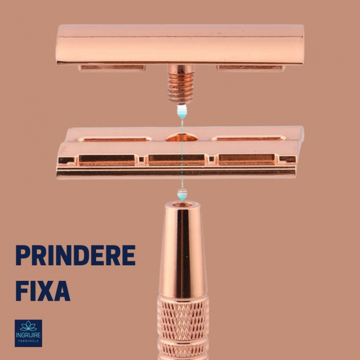 Aparat de ras clasic, safety razor, rose gold [15]