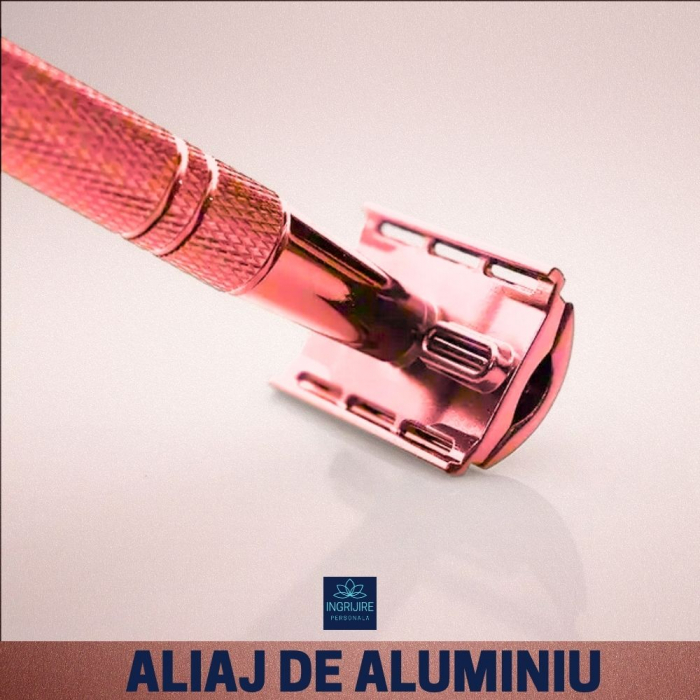 Aparat de ras clasic, safety razor, rose gold [3]