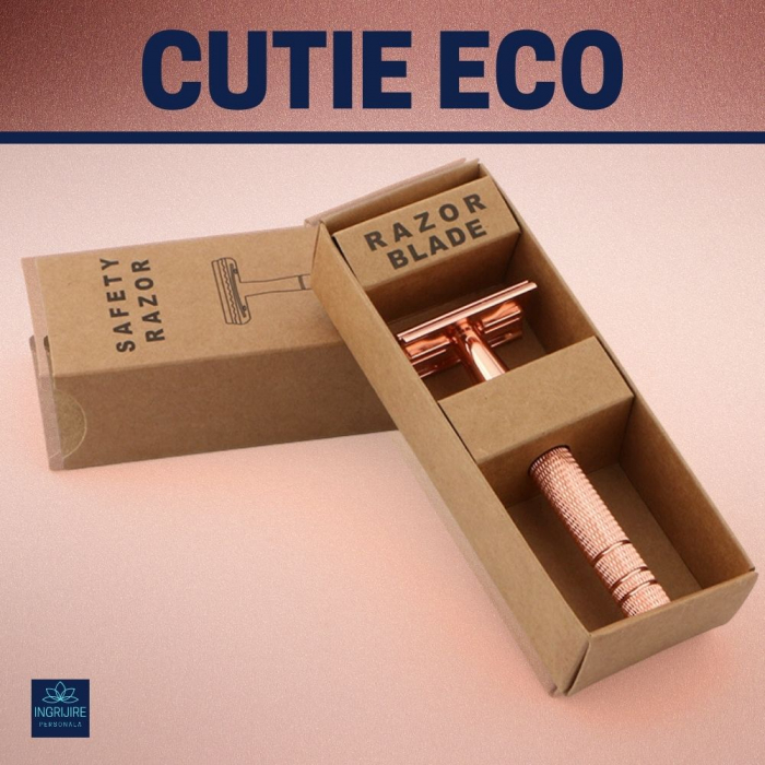 Aparat de ras clasic, safety razor, rose gold [6]