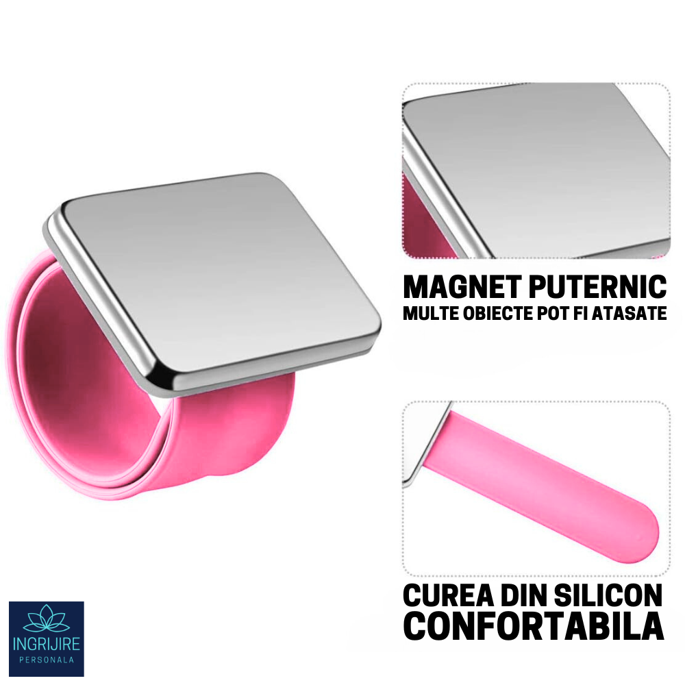 Bratara Magnetica din Silicon pentru frizerie, roz deschis [5]