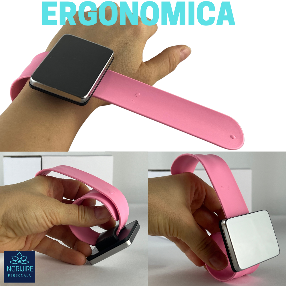 Bratara Magnetica din Silicon pentru frizerie, roz deschis [6]