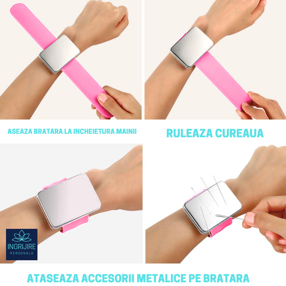 Bratara Magnetica din Silicon pentru frizerie, roz deschis [8]