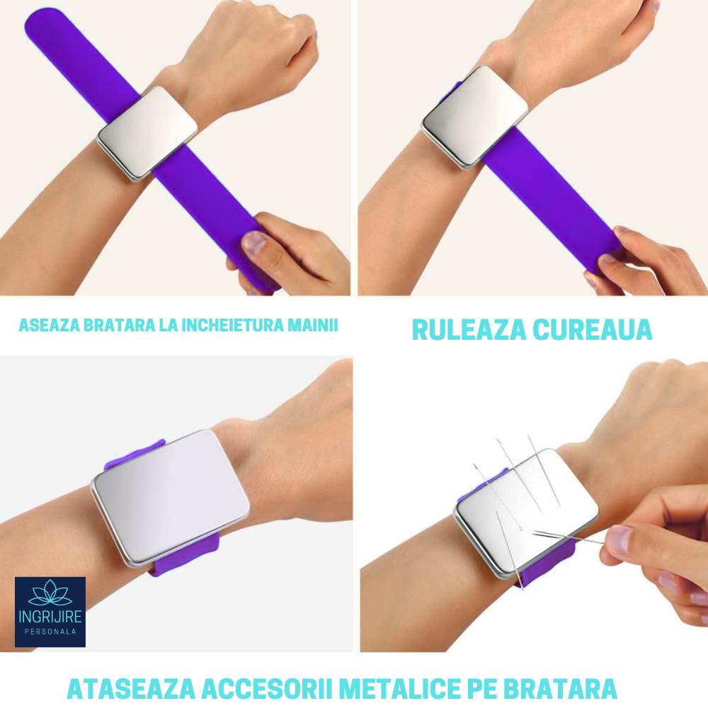 Bratara Magnetica din Silicon pentru frizerie, mov [8]