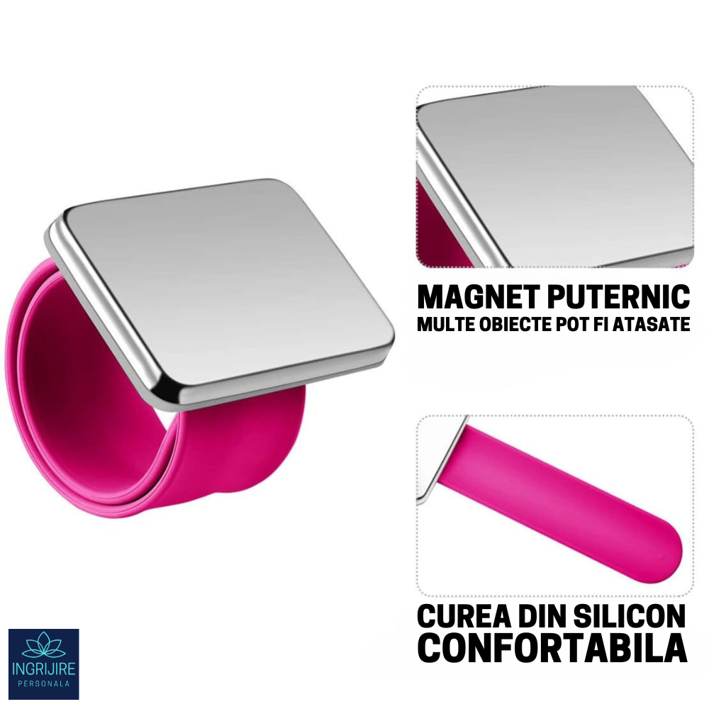 Bratara Magnetica din Silicon pentru frizerie, roz intens [2]