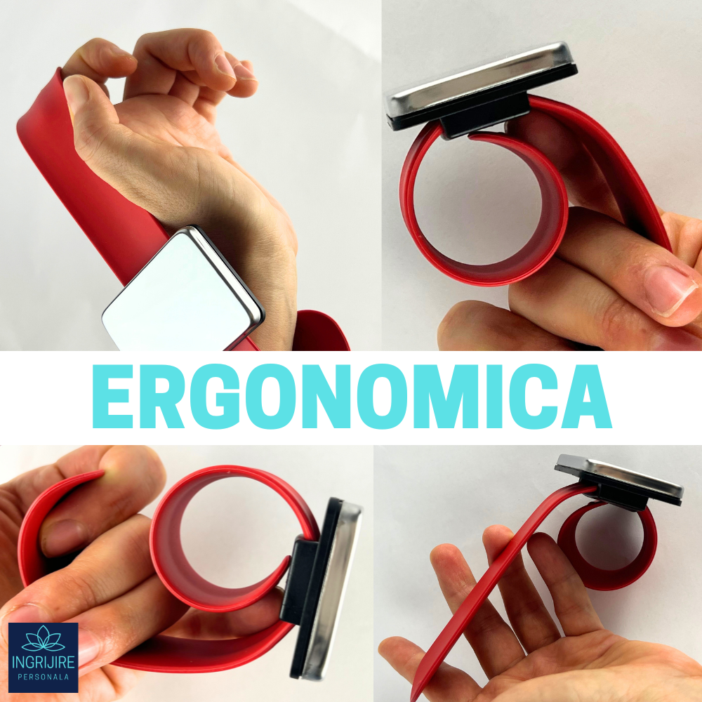 Bratara Magnetica din Silicon pentru frizerie, rosie [6]