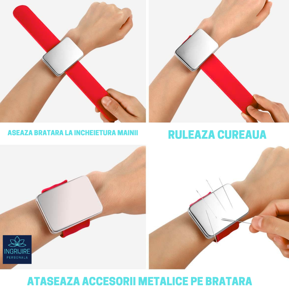 Bratara Magnetica din Silicon pentru frizerie, rosie [8]