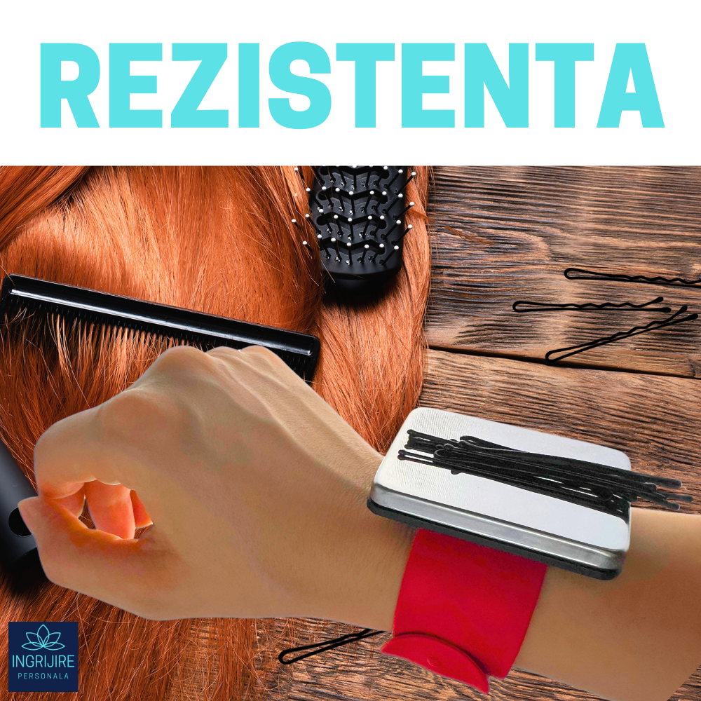 Bratara Magnetica din Silicon pentru frizerie, rosie [10]