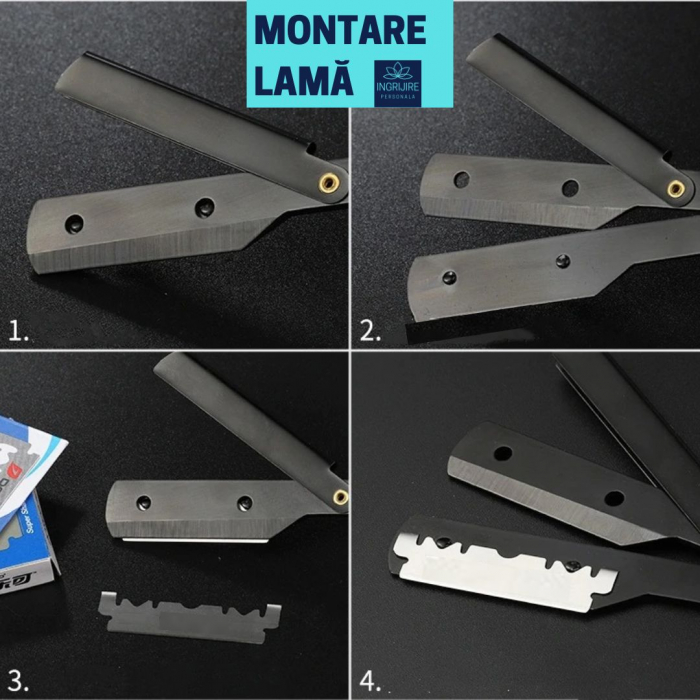 Brici cu lama interschimbabila, otel inoxidabil, Matte Black [3]