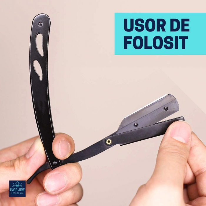 Brici cu lama interschimbabila, otel inoxidabil, Matte Black [9]