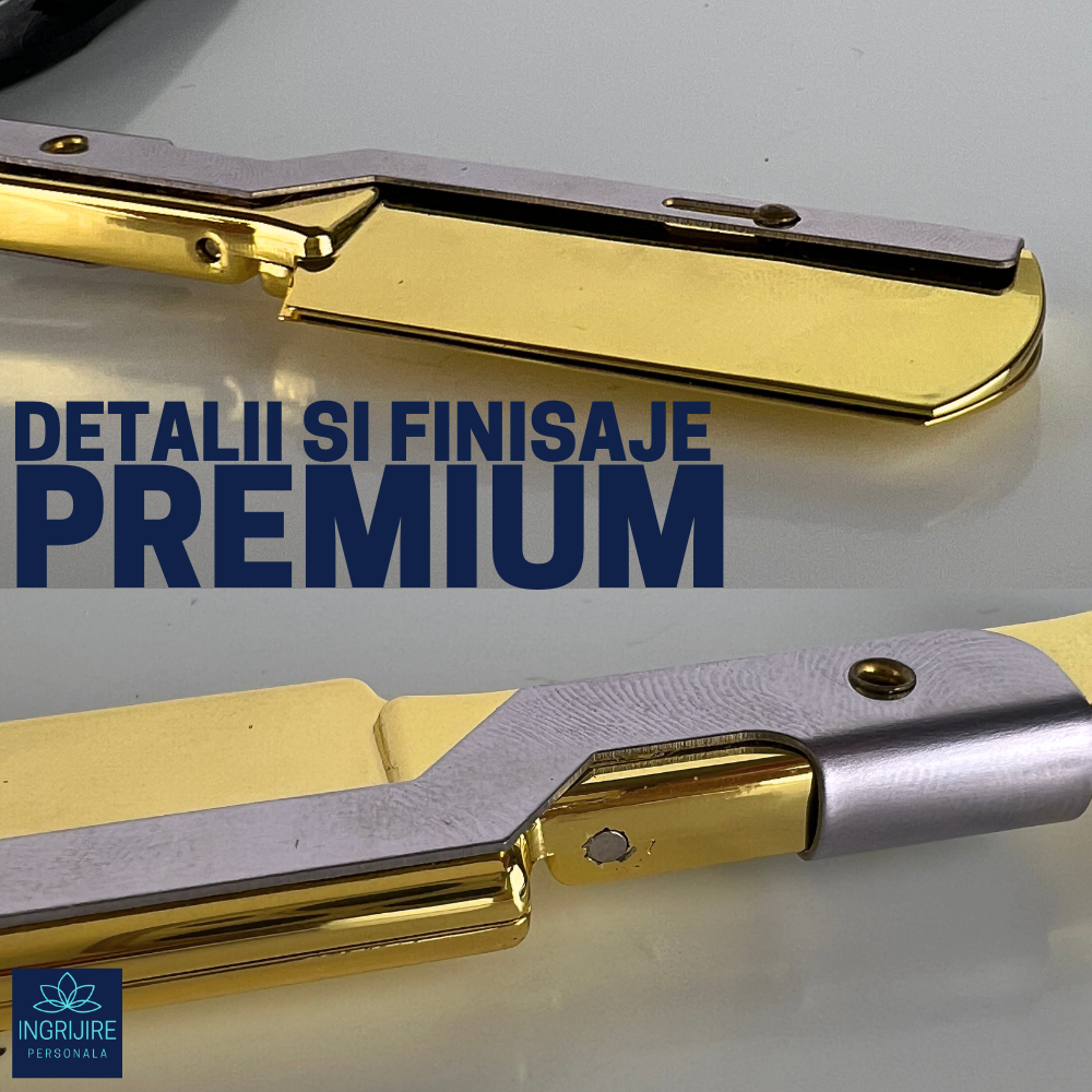 Brici cu lama interschimbabila, maner din lemn, Black&Gold [14]