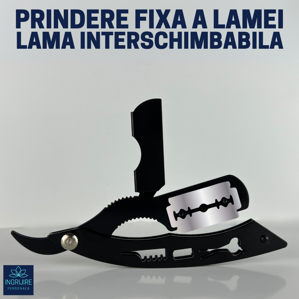 Brici cu lama interschimbabila, otel inoxidabil, Barber Black [7]