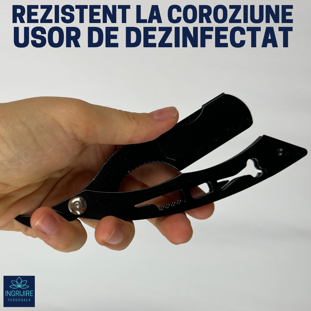 Brici cu lama interschimbabila, otel inoxidabil, Barber Black [13]