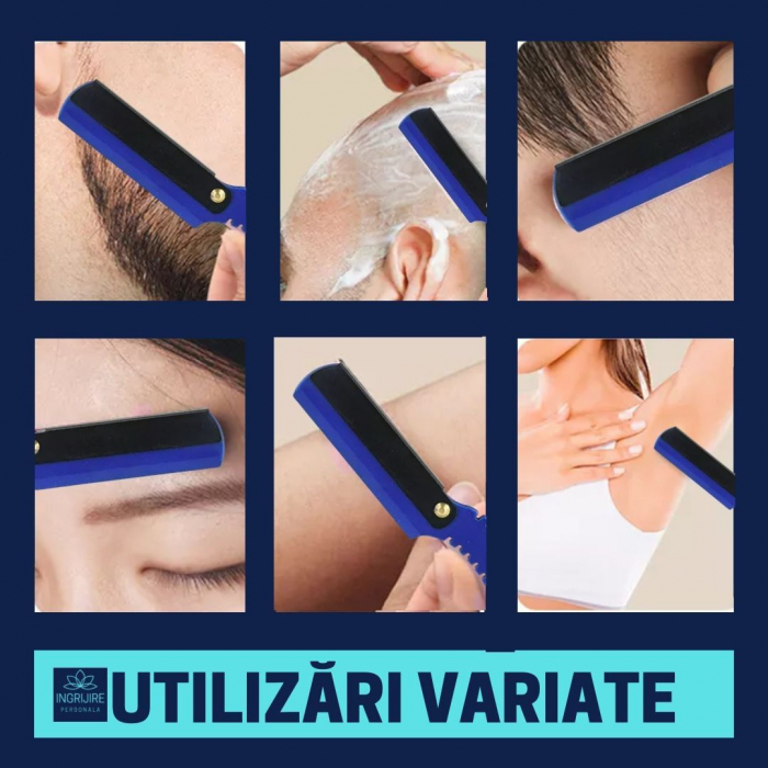 Brici cu lama interschimbabila, otel inoxidabil, Dragon blue [10]