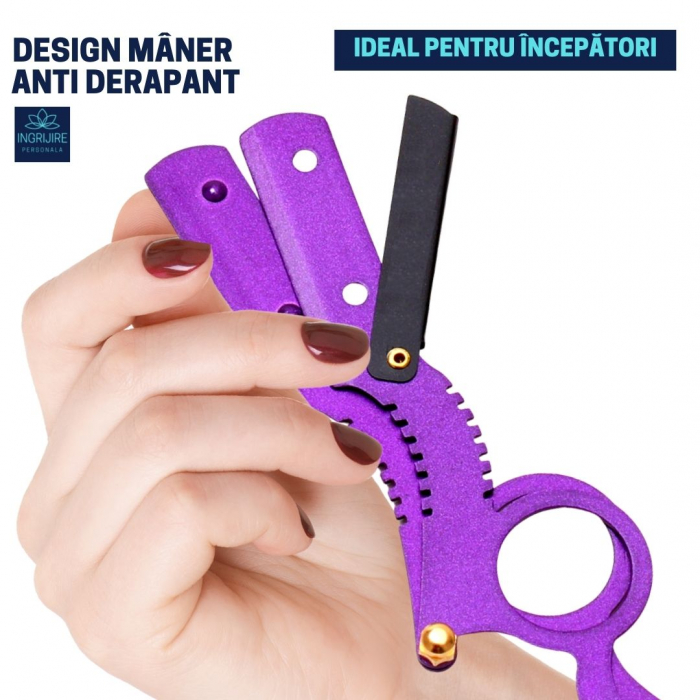 Brici cu lama interschimbabila, otel inoxidabil, Dragon purple [2]