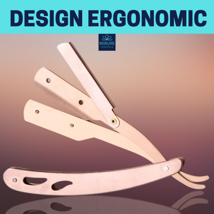 Brici cu lama interschimbabila, otel inoxidabil, Rose gold [2]