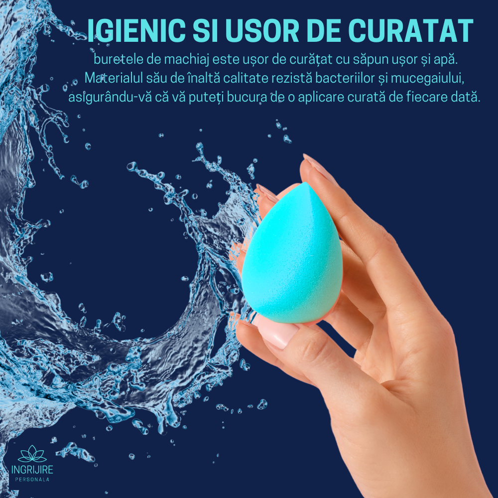 Burete ergonomic si stativ pentru aplicare make-up si creme, verde [11]