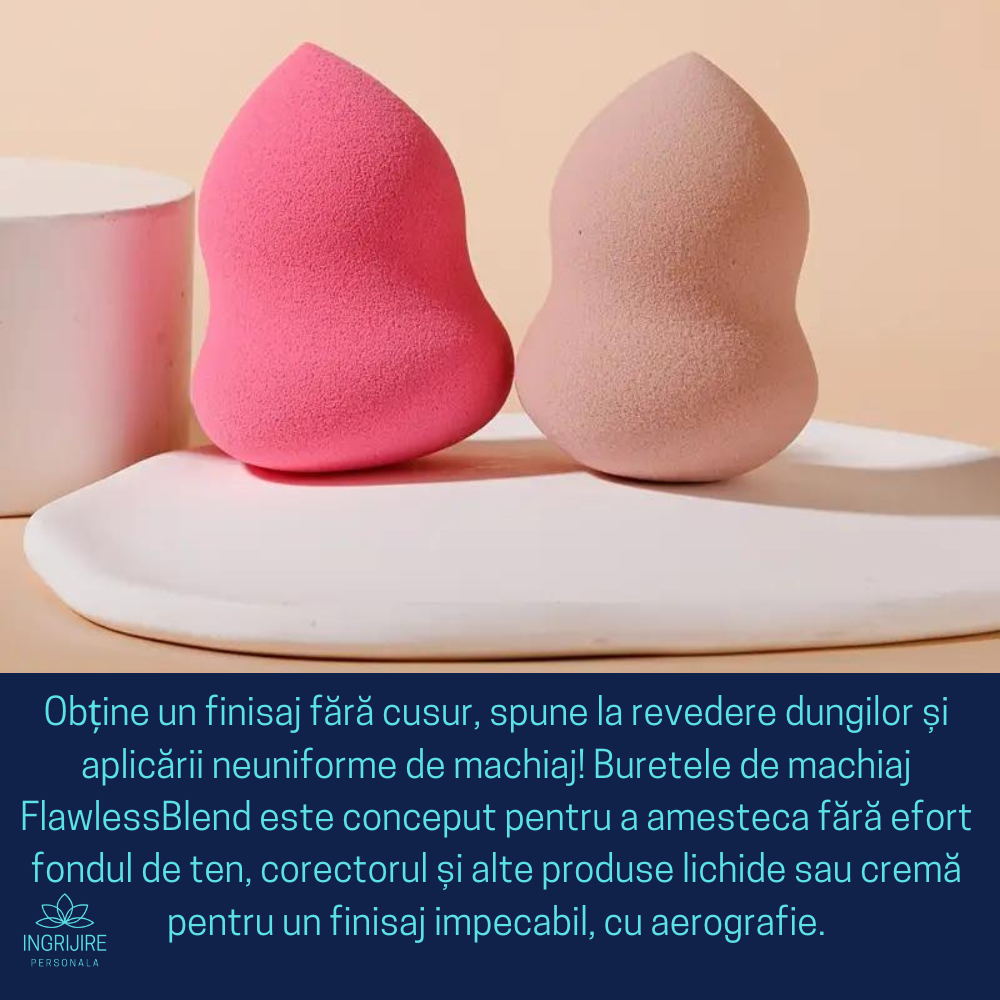 Burete ergonomic si stativ pentru aplicare make-up si creme, roz [8]