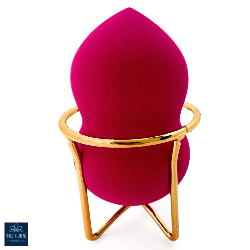 Burete ergonomic si stativ pentru aplicare make-up si creme, rosu [1]