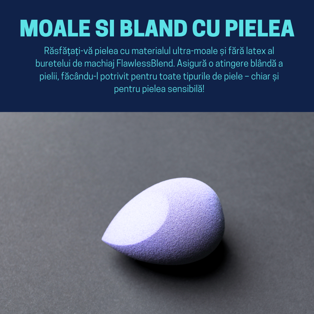Burete ergonomic si stativ pentru aplicare make-up si creme, mov deschis [8]