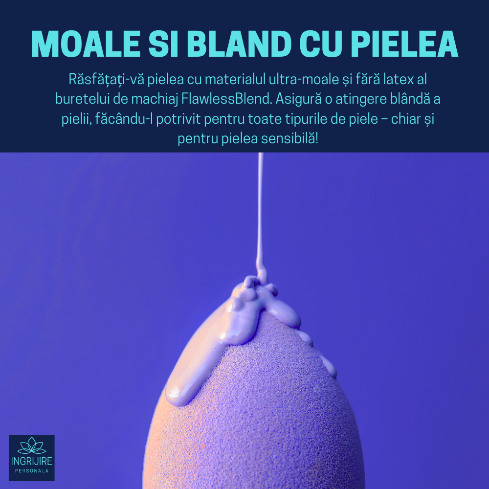 Burete ergonomic si stativ pentru aplicare make-up si creme, mov [11]