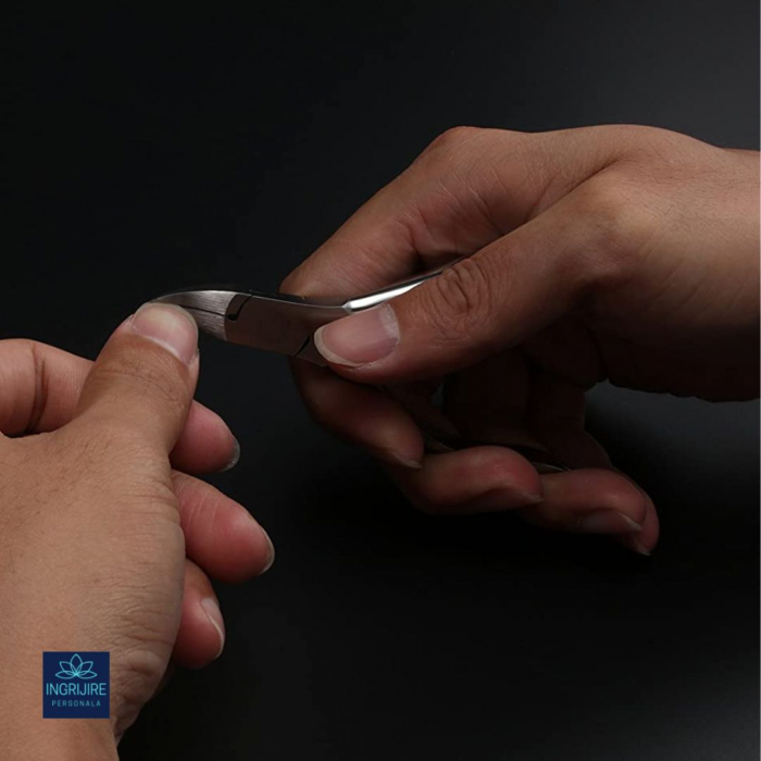 Cleste mini pentru unghii dure  - otel - falci curbate si ascutite [17]