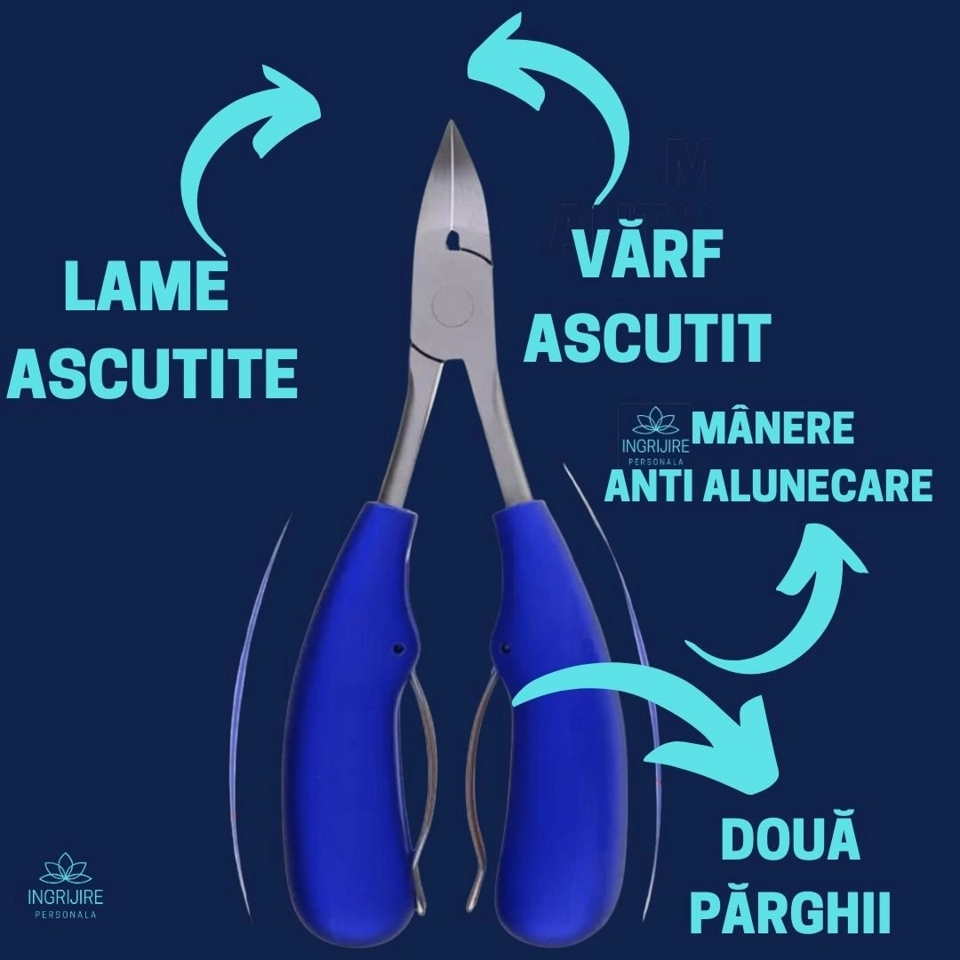 Cleste pedichiura albastru, pila si instrumente pentru unghii dure [3]