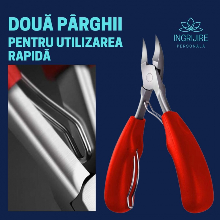 Cleste pedichiura rosu, pentru unghii dure [6]