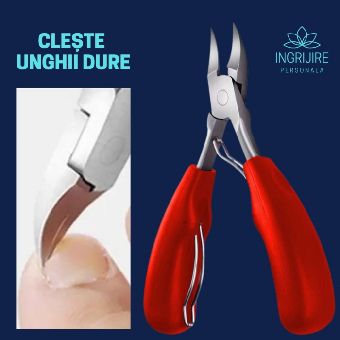Cleste pedichiura rosu, pentru unghii dure [2]