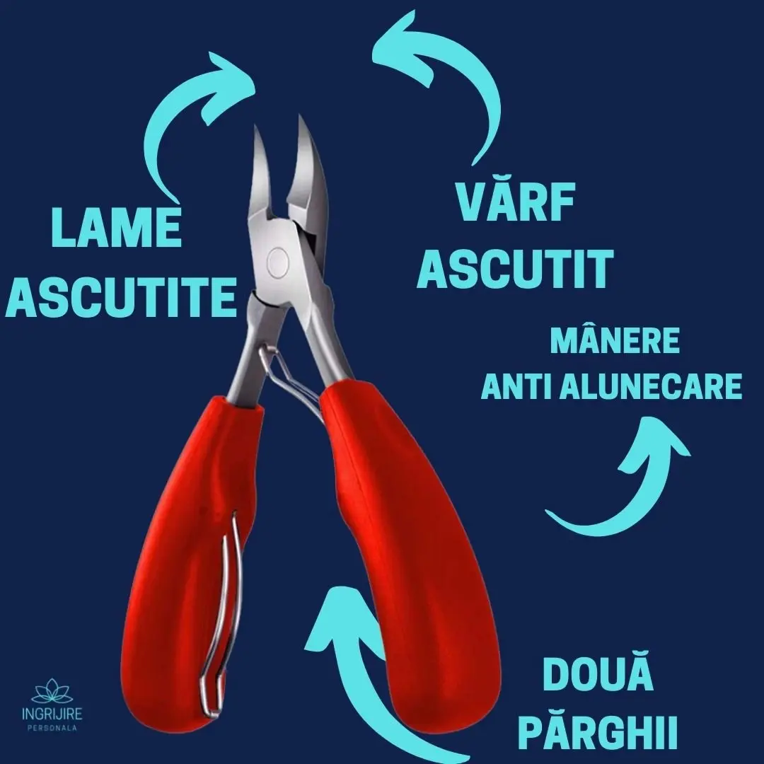 Cleste pedichiura rosu, pentru unghii dure [2]