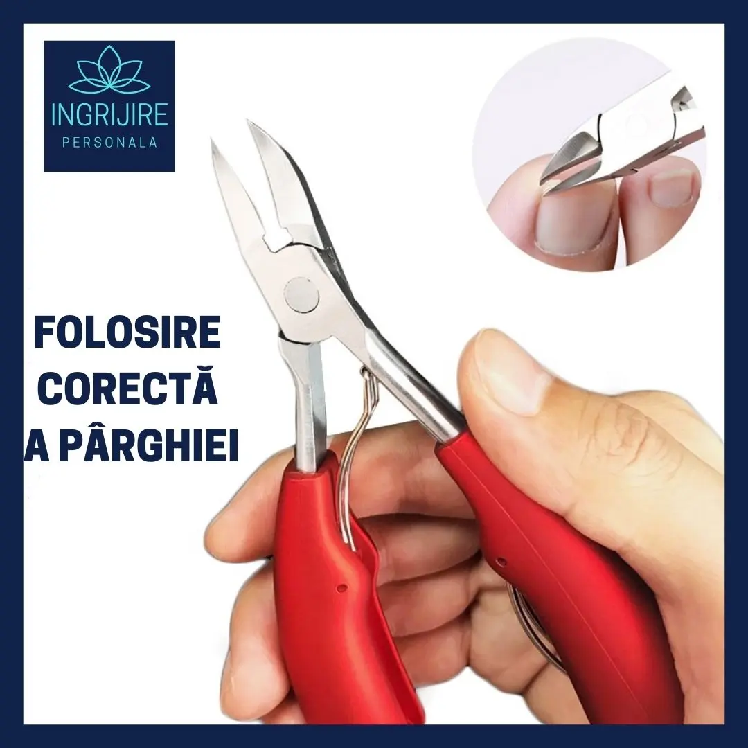 Cleste pedichiura rosu, pila si instrumente pentru unghii dure [6]