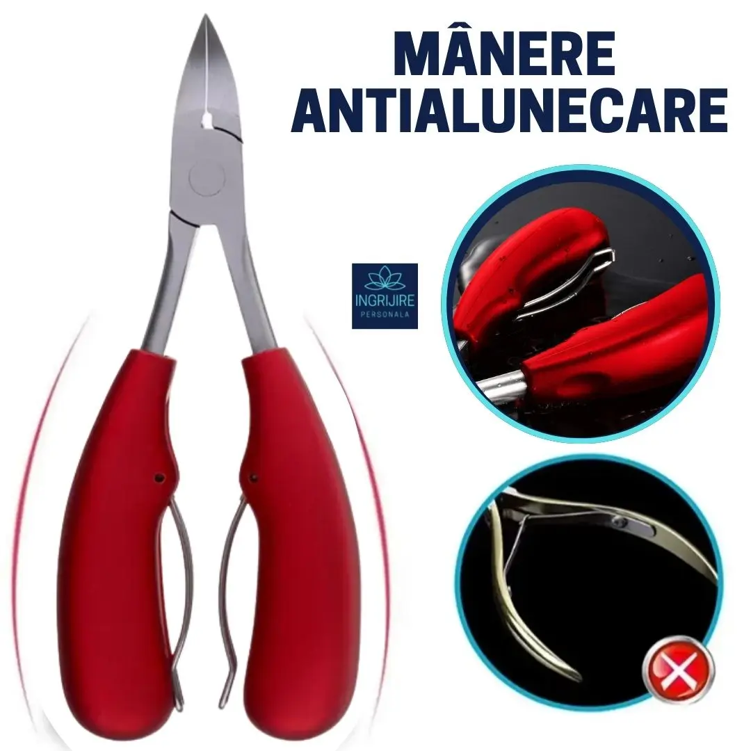 Cleste pedichiura rosu, pila si instrumente pentru unghii dure [3]