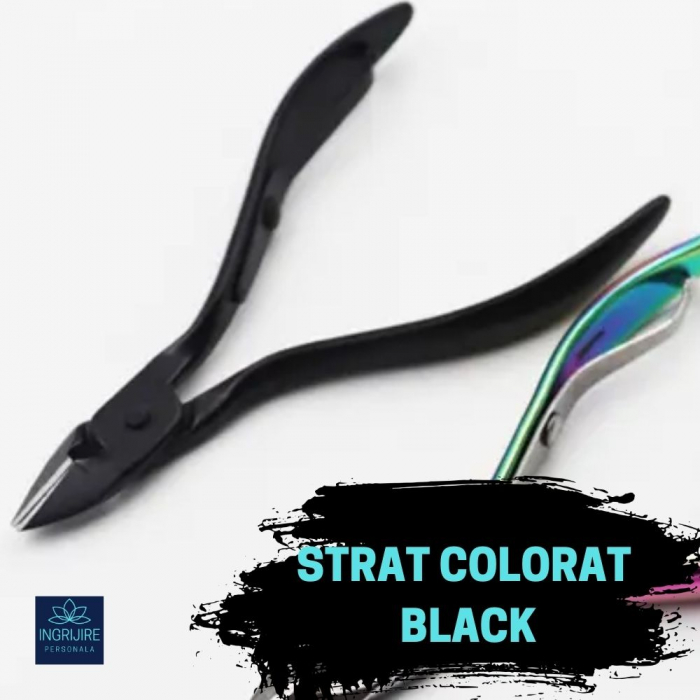 Cleste pentru cuticule BLACK - otel inoxidabil [4]